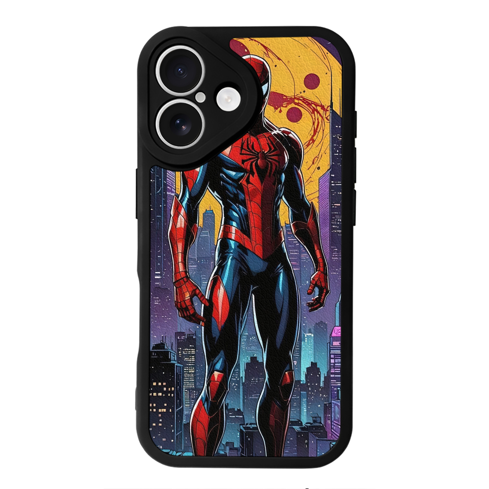 Spider Man スパイダーマン 【iPhone 16シリーズ対応】シリコンスマホケース（レザー調） 材質：シリコン